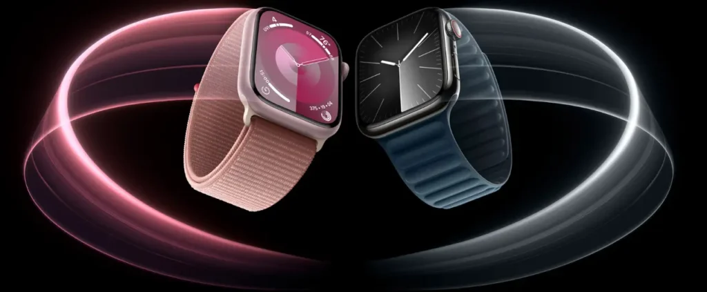 2 Apple Watches Pink and black color