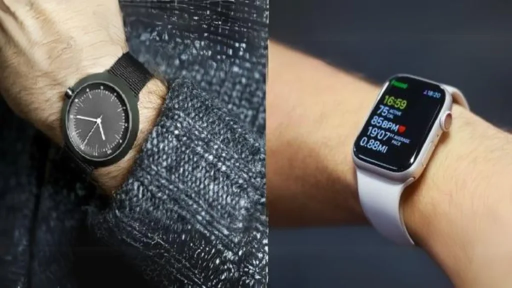 Comparison between traditional watches and smartwatches